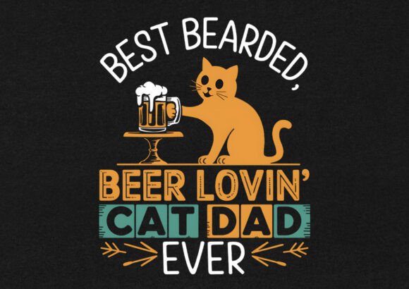 Best Bearded Beer Lovin Cat T-shirt Graphics & T-Shirt Designs