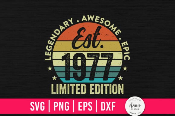 Est. 1977 Limited Edition 47th Birthday Graphics and Print Templates