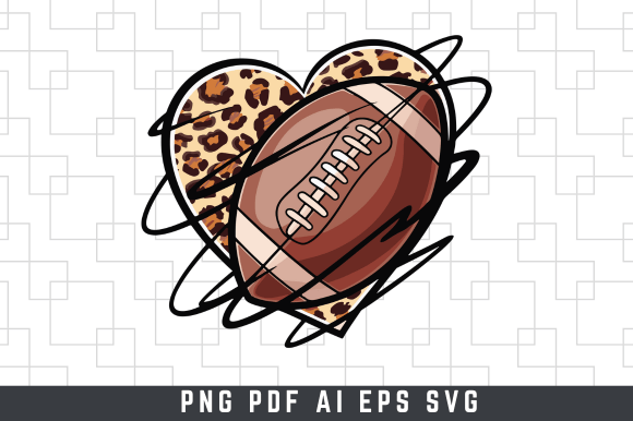 Football Leopard Sublimation Western PNG Graphics