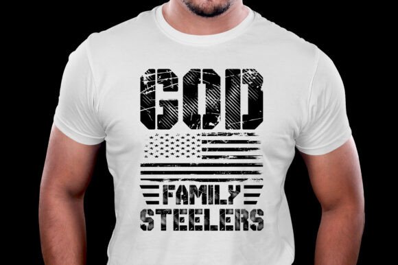 God Family Steelers Veteran T-Shirt Graphics