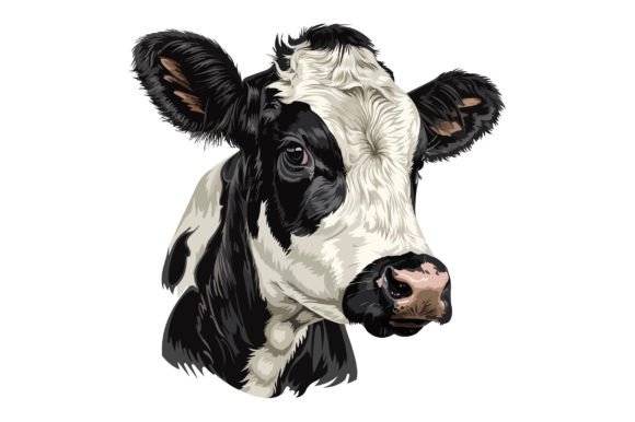 Holstein Friesian Cow Illustration