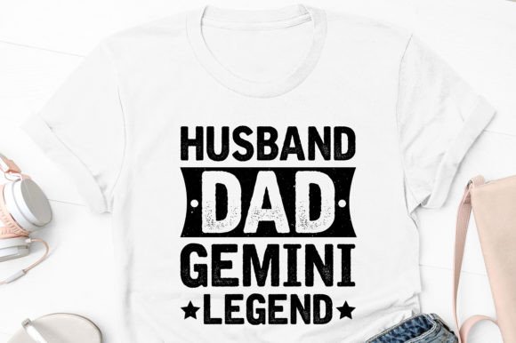 Husband Dad Gemini Legend Graphics T-Shirt Designs