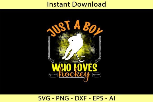 Just a Boy Who Loves Hockey Graphics
