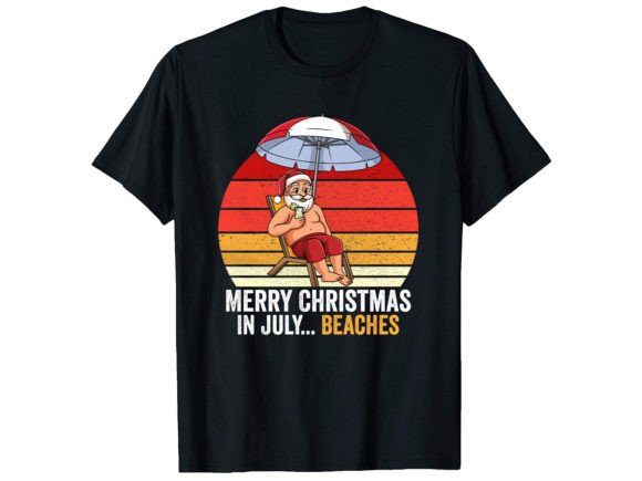 Merry Christmas in July Beaches T-Shirt Graphics