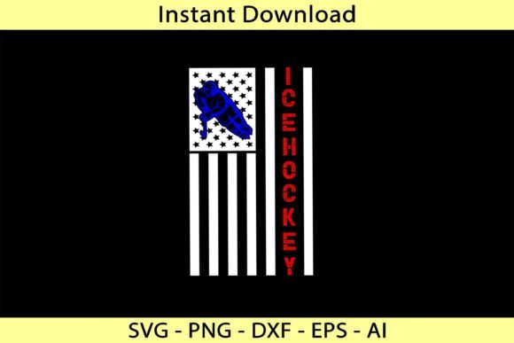 Usa Flag Ice Hockey Graphics T-Shirt Designs