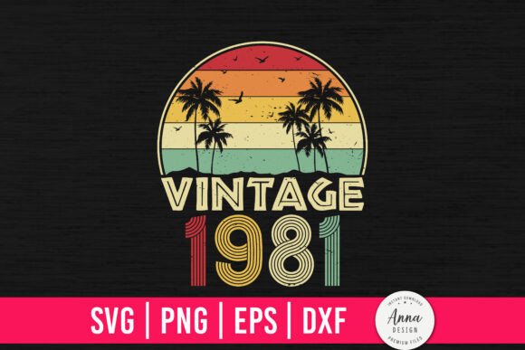 Vintage 1981 43rd Birthday Gifts Graphics