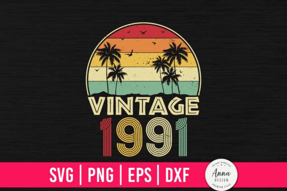Vintage 1991 33rd Birthday Gifts Graphics